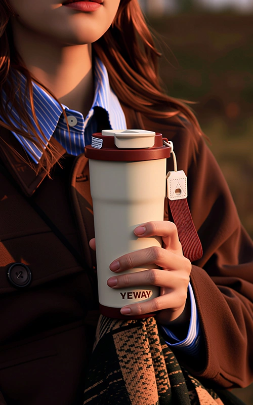 travel coffee mug with handle  spill proof lid for commute